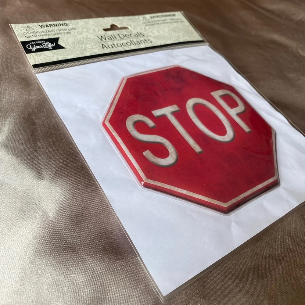 Red stop sign wall decal